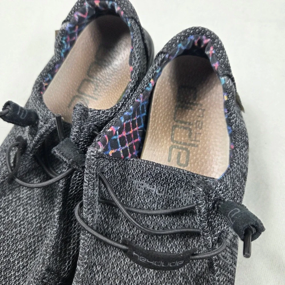 Hey Dude Wendy Sox Micro Total Black Slip On Loafers 121414942 US 8 EU 39